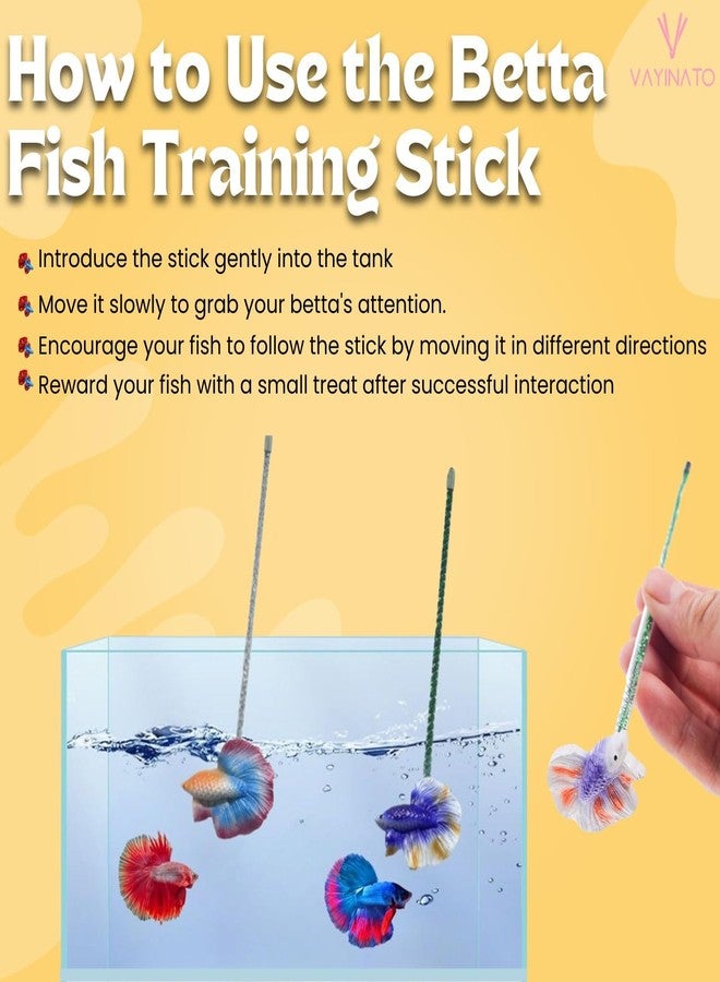 عصا تدريب سمكة بيتا VAYINATO® قطعة واحدة لتقليل التوتر | قطعة ذيل تفاعلية للعرض - عزز وقت لعب سمكة بيتا (لون عشوائي) من Petzlifeworld - Image 3